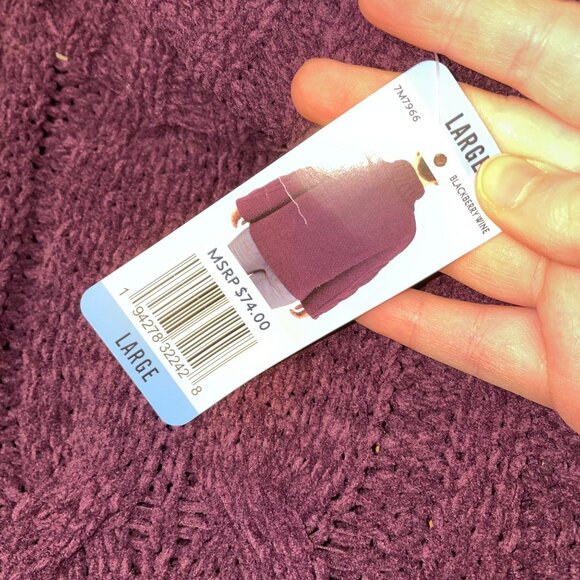 NWT Seven7 Chenille Sweater Purple Turtleneck Large - Picture 6 of 6
